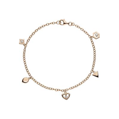 Armband JOBO, rosa (roségoldfarben), Armbänder, Damen, Silber 925 (Sterlingsilber), 925 Silber roségold vergoldet mit 3 