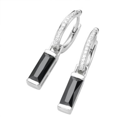 Paar Creolen "mit Behang, Zirkonia weiß und schwarz, Silber 925", schwarz-weiß (schwarz, weiß), GIORGIO MARTELLO MILANO, Ohrringe, Damen, Silber 925 (Sterlingsilber) Image