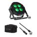 Eliminator Lighting Mega Hex L Par RGBLA+UV LED Wash Light Kit with Bag and DMX Cables (4-Pack) MEGA HEX L PAR