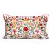 14" x 22" Pippa Multicolored Floral Embroidered Decorative Throw Pillow