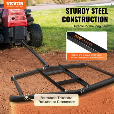 VEVOR Driveway Drag,Tow Behind Drag Harrow, Q235 Steel Driveway Grader with Adjustable Bars