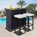 3 Piece Patio Outdoor Conversation Bar Set of 1 Table and 2 Stools - 39.40"L * 22.4"W * 39.00"H