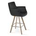 sohoConcept Bottega Sword Bar & Counter Stool Upholstered/Metal in Black/Brown | 24 W x 23 D in | Wayfair BOT-SWOC-NAT-001