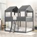 Playful Full Over Full Wood Bunk Bed with Playhouse-Inspired Design