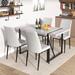 5-piece Dining Table Chairs Set, Rectangular Dining Room Table Set for 4, Modern Dining Table and faux leather Chairs