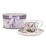 Lavender Meadow Bone China Cup and Saucer Set in Gift Box - 8.45 fl oz