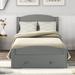 Red Barrel Studio® Platform Twin Bed Frame w/ Storage Drawer & Wood Slat Support No Box Spring Needed Walnut Bedroom Bed Wood in Gray | Wayfair