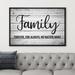 wall26 Family Forever, For Always, No Matter What - Artwork Pictures Large Wall Art Framed Canvas Print Canvas in White | Wayfair