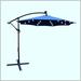 Arlmont & Co. Siniah 120" Lighted Market Umbrella w/ Crank Lift Counter Weights Included Metal in Blue/Navy | 102 H x 120 W x 120 D in | Wayfair