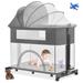 Isabelle & Max™ Jennifer Cribs w/ Mattress & Stand in Black/Gray | 31.5 H x 24.41 W x 42.12 D in | Wayfair A7107C2EA9E64E52A418E41C387A7B40