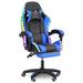 Inbox Zero Lubluelu Adjustable Leather Swivel PC & Racing Gaming Chair w/ RGB Light in Blue/Black | 49.2 H x 21.6 W x 20.8 D in | Wayfair