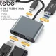 Tebe USB-C Hub 4 IN 1 Type-c to 4K HDMI-adapter VGA USB 3.0 Splitter with 100W PD Fast Charging for