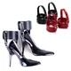 1 Pair Black High Heels Locking Belt Ankle Cuff High-Heeled Shoes Restraints Kit Shoes Accessories