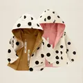 1 2 3 4 5 Years Girls Jacket Spring Autumn Dots Double Sided Fashion Princess Windbreaker Hooded