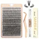 DIY Eyelash Extension Kit 320Pcs Eyelash Curler 30P Natural Volume D Curl with Eyelash Adhesive and