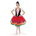 Robe de Ballet Longue pour Fille Jupe Espagnole Rouge Costume de brevBallerine Vêtements