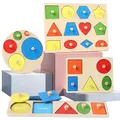 Montessori Shape & Color Sorter Wooden Toys for Toddlers，Educational Learning Puzzle Geometric Shape