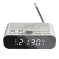 FM Clock Radio with Bluetooth Streaming Play LED Display Dual Alarm Clock 1500MAh Hi-Fi Speaker with