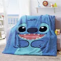 Cartoon Lilo and Stitch 3D Flannel Plush Blanket Bedspread for Kids Girls Sherpa Blanket Couch Quilt