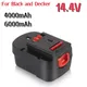 14.4V HPB14 For Black And Decker 6000mAh Ni-Mh Replacement Batteries Firestorm FSB14 FS140BX