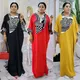 Abayas-Robe de Soirée en Satin pour Femme Musulmane Caftan Marocain Boubou Djellaba Africain