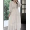 Boho Abito bianco Donna Estate Abiti lunghi vintage Donna Elegante abito scavato Abiti da donna