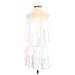 Mustard Seed Casual Dress - DropWaist Open Neckline Sleeveless: White Solid Dresses - New - Women's Size Small