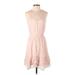 Trafaluc by Zara Casual Dress - Mini High Neck Sleeveless: Pink Solid Dresses - Women's Size X-Small