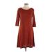 Sharagano Casual Dress - A-Line: Brown Marled Dresses - Women's Size 12