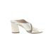 Kenneth Cole New York Sandals: Slide Chunky Heel Casual Ivory Print Shoes - Women's Size 8 1/2 - Open Toe