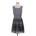 LC Lauren Conrad Casual Dress - Mini Scoop Neck Sleeveless: Gray Dresses - Women's Size 4