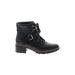 Naturalizer Boots: Combat Chunky Heel Casual Black Solid Shoes - Women's Size 12 - Round Toe