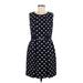 STUDIO by Tahari-Levine Casual Dress: Blue Polka Dots Dresses - Women's Size 8 Petite