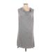 Z Supply Casual Dress - Shift Cowl Neck Sleeveless: Gray Dresses - Women's Size Large