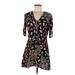 H&M Casual Dress: Black Floral Dresses - Women's Size 8