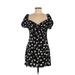 BP. Casual Dress - Mini V-Neck Short sleeves: Black Polka Dots Dresses - Women's Size Medium