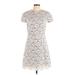 Michael Kors Collection Casual Dress - A-Line High Neck Short sleeves: Ivory Print Dresses - Women's Size 10