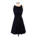 J.Crew Collection Casual Dress - A-Line Crew Neck Sleeveless: Blue Print Dresses - Women's Size 00