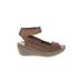 Clarks Wedges: Tan Print Shoes - Women's Size 9 1/2 - Open Toe