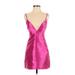 Lulus Casual Dress - Party Plunge Sleeveless: Pink Solid Dresses - Women's Size X-Small