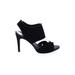 Pedro Garcia Heels: Slingback Stiletto Cocktail Party Black Print Shoes - Women's Size 39 - Open Toe