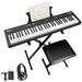 61 Key Keyboard Piano Protable Electric Semi-Weighted Piano Keyboard for Beginner/Professional with Power Supply with Stand Pedal Perfect Gift for Birthday or Christmas(with Stand Stool)