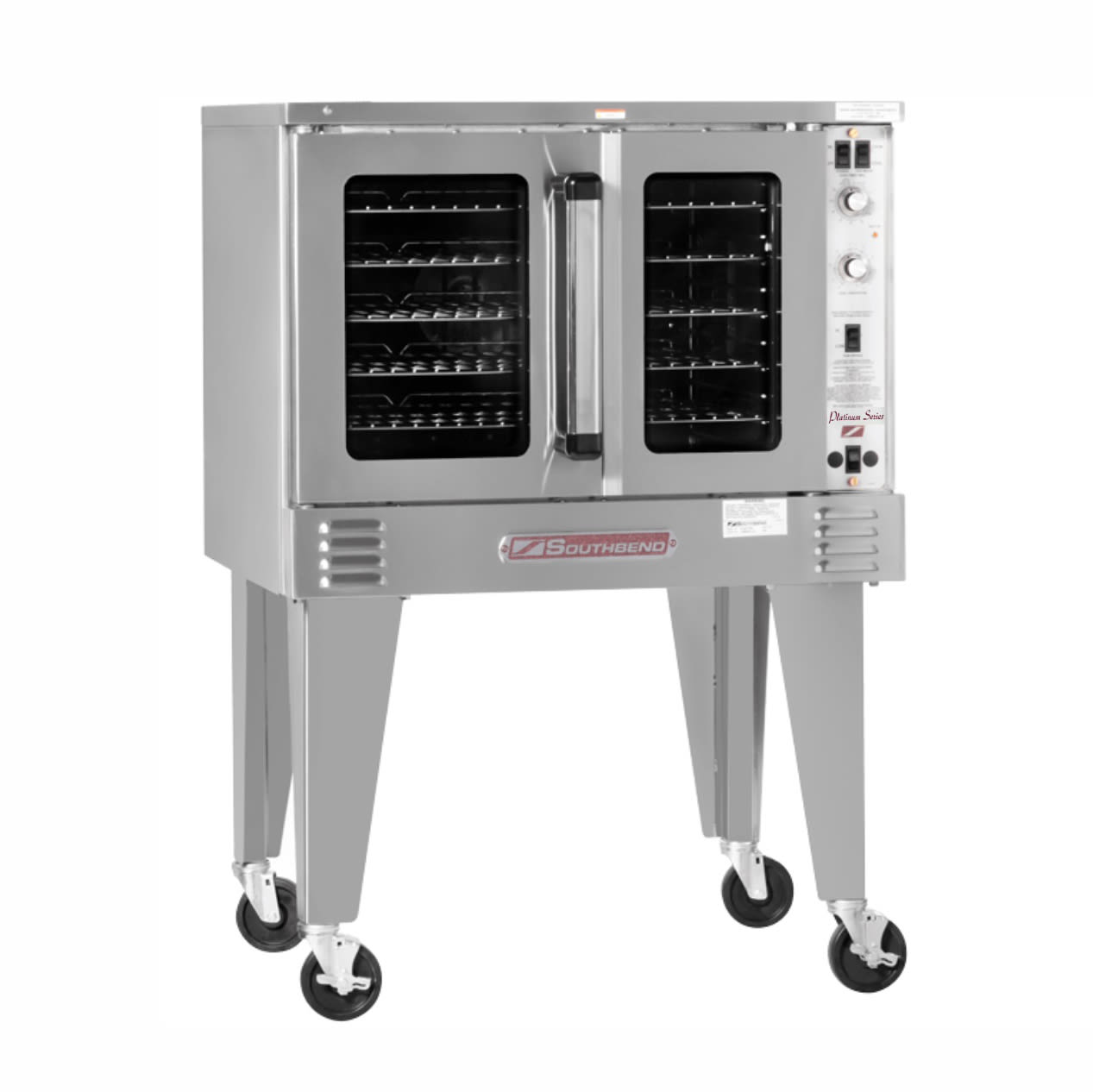 Southbend PCG90S/SI NG Platinum Single Full Size Natural Gas Commercial Convection Oven - 90,000 BTU, Stainless Steel & Porcelain, Solid-state Controls, Gas Type: NG