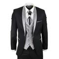 Men s 4 Piece Wedding Suit Groom Black Cravat | TruClothing