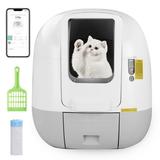 Imerelez Self-Cleaning Cat Litter Box Automatic Cat Litter Box APP Control Smart Litter Box for Multiple Cats Safety Protection Odor Removal