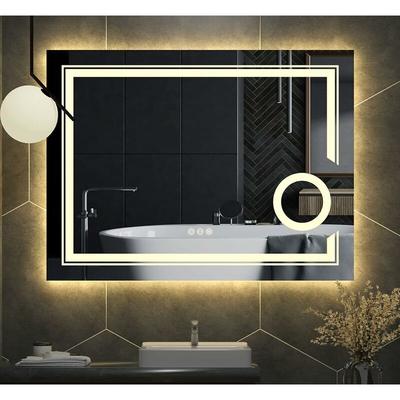Luvodi - Badspiegel mit Beleuchtung mit 3X Kosmetikspiegel, led Badspiegel 80x60cm