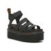 Blaire Hydro Leather Platform Strap Sandals Black