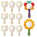 18 Pcs Craft Mirrors Mini Wooden Toys Arts and Crafts for Kids Princess Handheld Bamboo Child