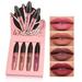 4 Piece Liquid Lipstick Makeup Set Liquid Long Lasting Non Stick Cup Non Fading Lip Gloss