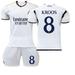 XNB 2023-2024 Real Madrid Home Jersey #8 Kroos Soccer Jersey and Shorts Set